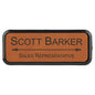 Rawhide 3" x 1" Leatherette Round Corner Badge with Frame
