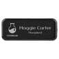 Black/Silver 3" x 1" Leatherette Round Corner Badge with Frame