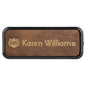 Rustic/Gold 3" x 1" Leatherette Round Corner Badge with Frame