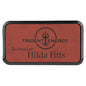 3" x 1 1/2" Rose' Leatherette Round Corner Badge with Frame