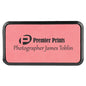 3" x 1 1/2" Pink Leatherette Round Corner Badge with Frame