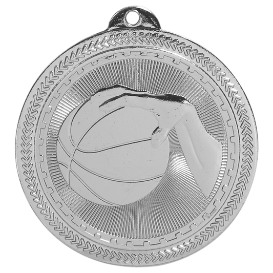 Basketball BriteLazer Medal-Silver