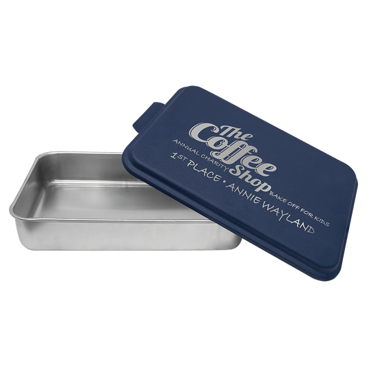 Aluminum Cake Pan with Navy Blue Powder Coated Lid