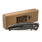 Bison River Black Anodized Aluminum Handle Button Lock Knife