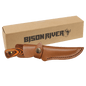 Fixed Blade Wood Handle Knife with Stainless Steel Blade and Leather Sheath