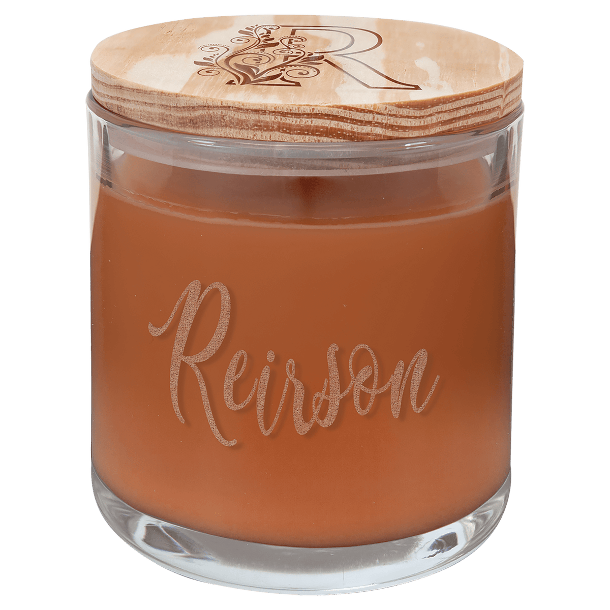 Pumpkin Spice Candle in a Glass Holder with Wood Lid