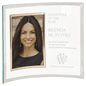 Jade Glass Crescent with Gold Vertical 5" x 7" Frame