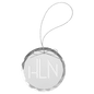 Round Clear Glass Ornament with Silver String