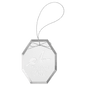 Octagon Clear Glass Ornament with Silver String