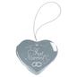 Heart Clear Glass Ornament with Silver String