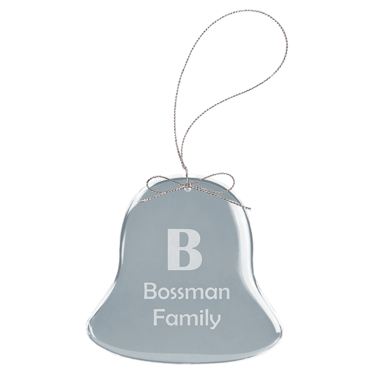 Bell Clear Glass Ornament with Silver String