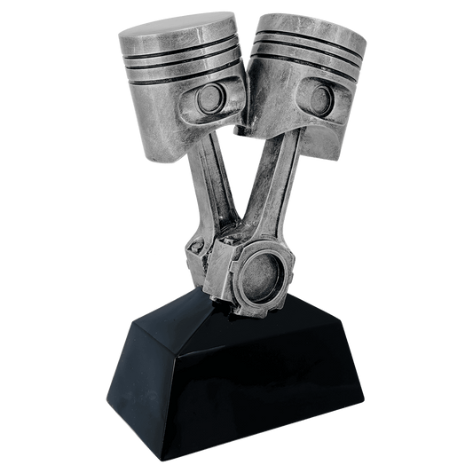 Antique Silver Piston Resin-9"