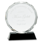 7"  Crystal Round Facet on a Black Crystal Base