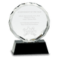 5" Crystal Round Facet on a Black Crystal Base