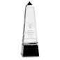 8" Crystal Obelisk on a Black Crystal Base