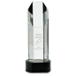 10 3/4" Crystal Octagon Slant-Top Tower on Black Crystal Base