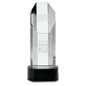 9 3/4" Crystal Octagon Slant-Top Tower on Black Crystal Base