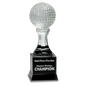 Crystal Golf Ball on a Black Pedestal
