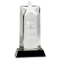 10" Crystal Star Column on a Black Crystal Base