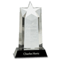 9 1/4" Crystal Star Column on a Black Crystal Base