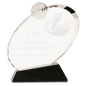 Crystal Golf Award on Black Crystal Base-6 1/2"