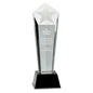 11 3/4" Crystal Frosted Star Column on a Black Crystal Base