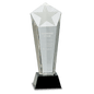 10 1/2" Crystal Frosted Star Column on a Black Crystal Base