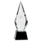 9 1/2" Crystal Faceted Obelisk on a Black Crystal Base