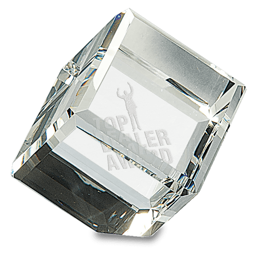 3 1/2" Crystal Cube Paperweight