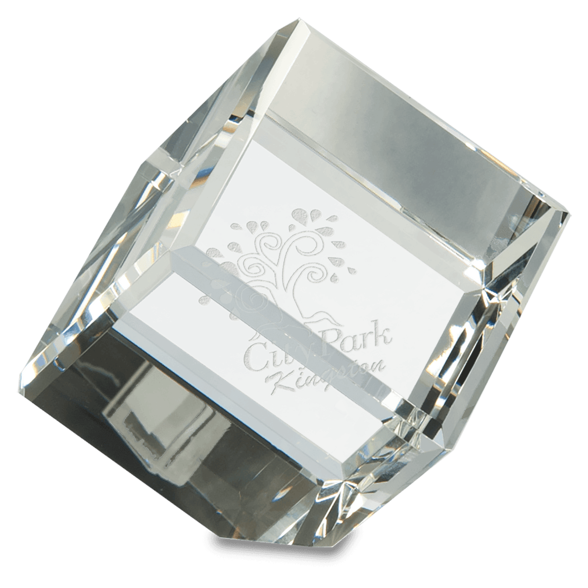 4 1/2" Crystal Cube Paperweight