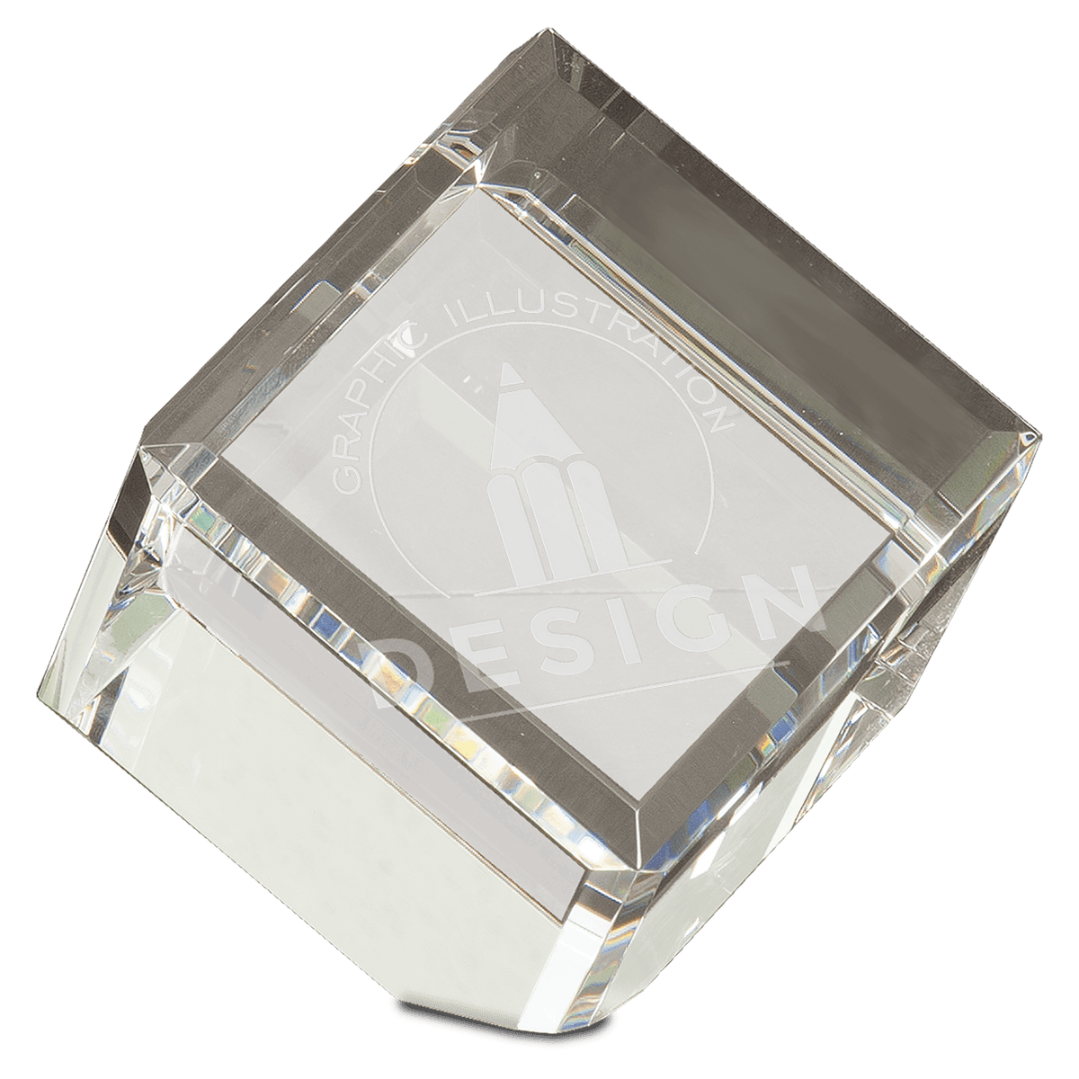 5" Crystal Cube Paperweight