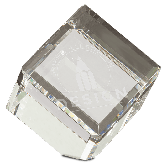 5" Crystal Cube Paperweight