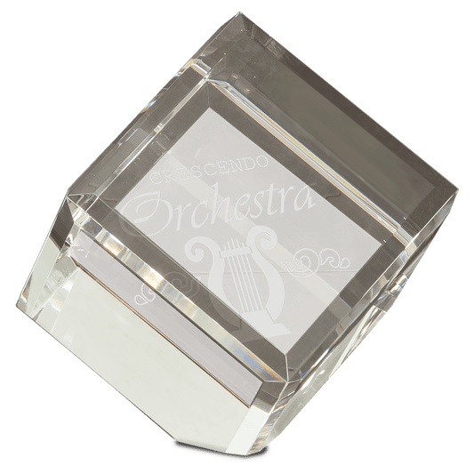 5 3/4" Crystal Cube Paperweight