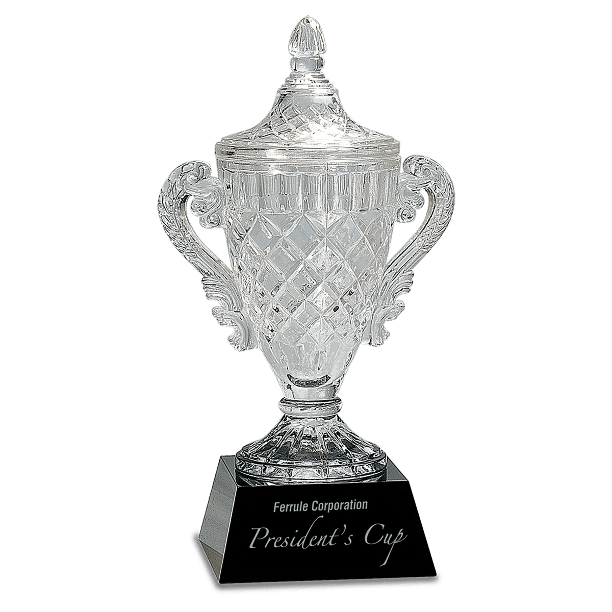 14" Crystal Cup on a Black Crystal Base