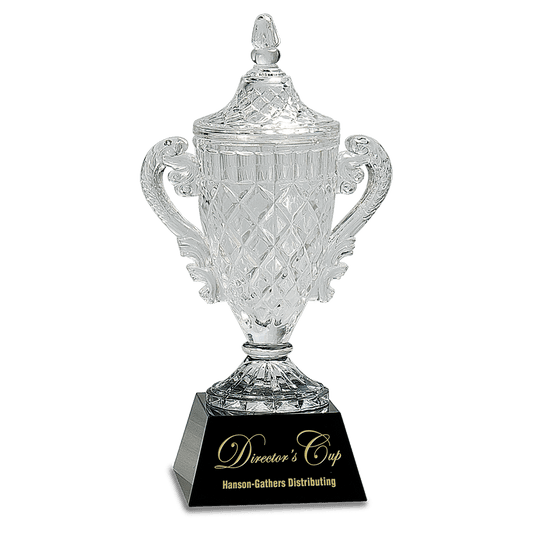 12 3/4" Crystal Cup on a Black Crystal Base