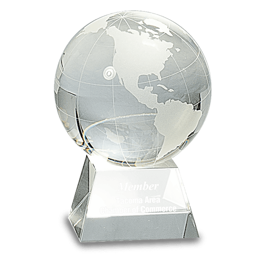 4 1/2"  Clear Crystal Globe on a Clear Crystal Base