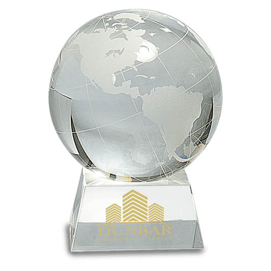5 1/2"  Clear Crystal Globe on a Clear Crystal Base