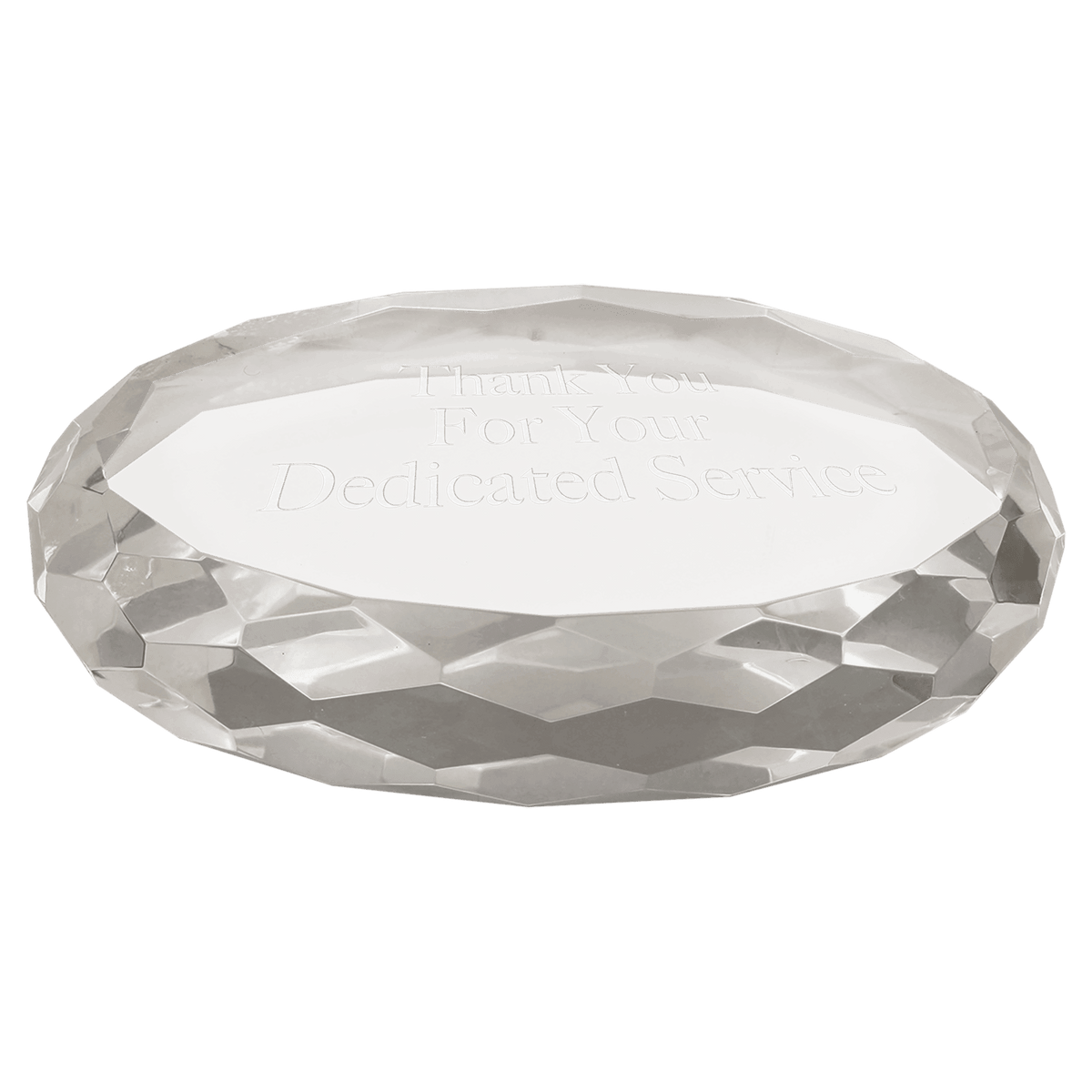 Oval Crystal Paperweight