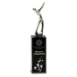 Black Crystal with Silver Metal Golfer-9 1/2"