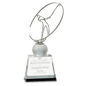 Crystal with Silver Metal Golfer Award-10"