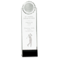Crystal Golf Ball Tower Award with 3-D Golfer-11 1/4"