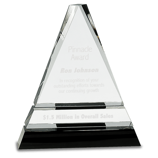 7 3/4" Crystal Triangle on a Black Crystal Base