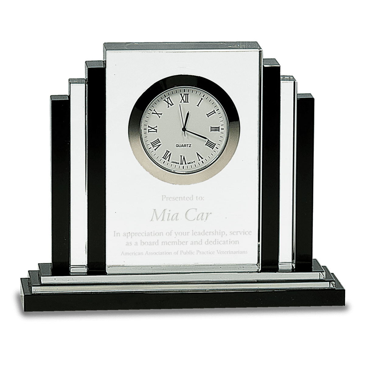 Premier Crystal Clock with Black Crystal Trim