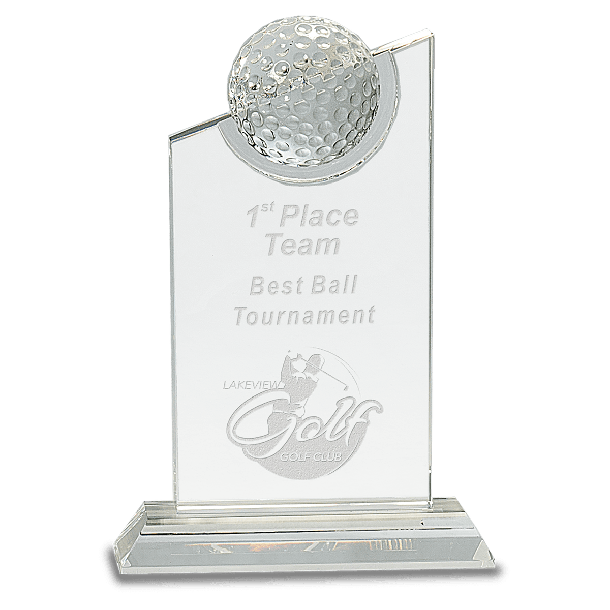 Crystal Golf Ball Peak Award-8"