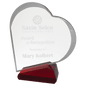 Clear/Red Crystal Slant Heart