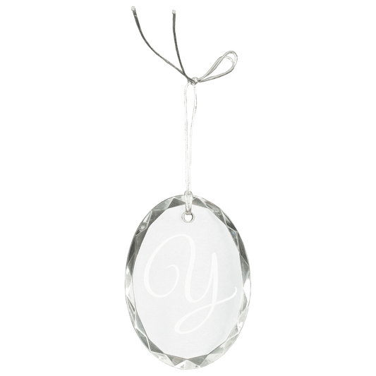 Crystal Faceted Oval Ornament