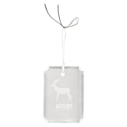 Crystal Rectangle Clipped Corner Ornament