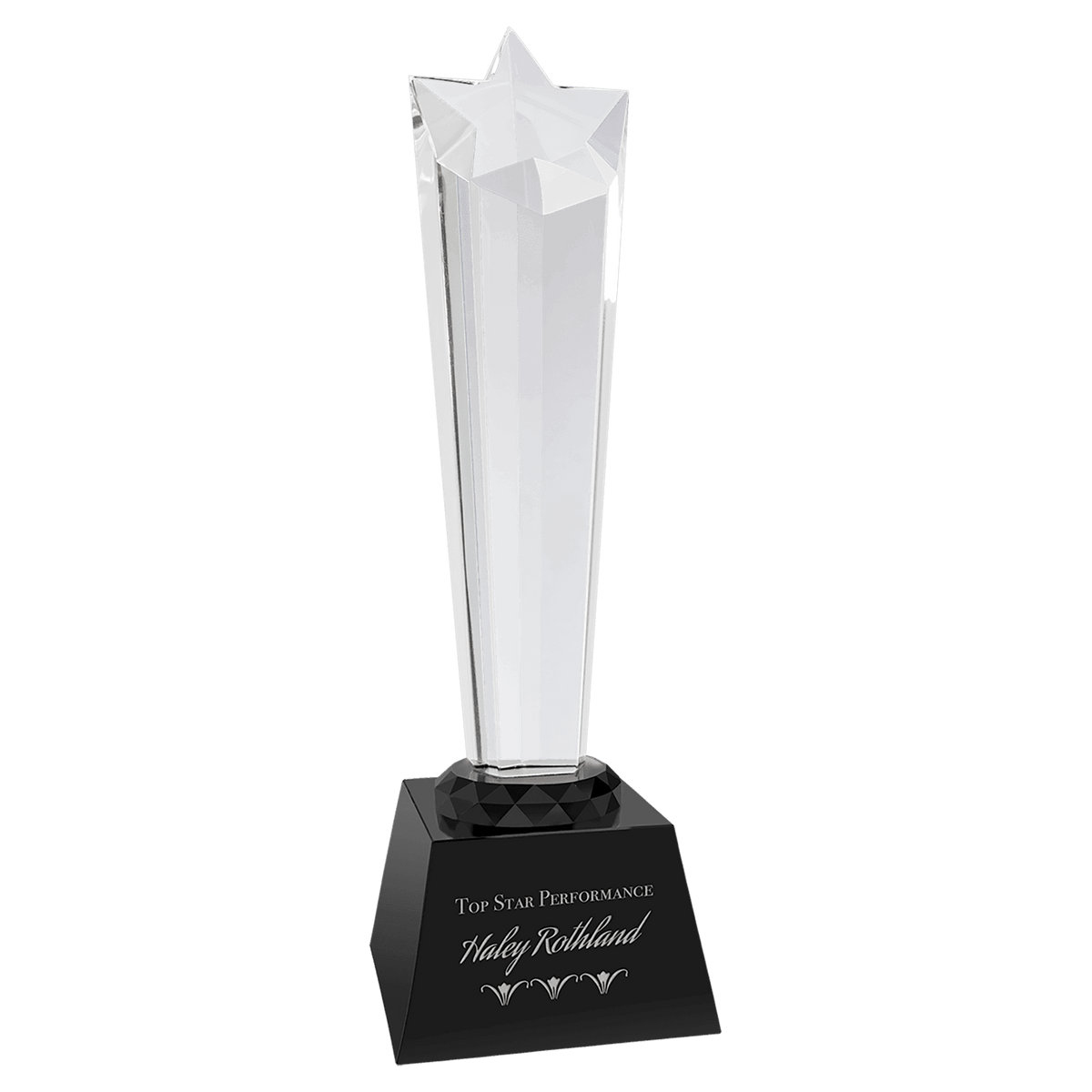 Medium Crystal Rising Star with Black Base