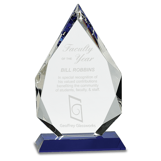 10" Crystal Diamond on a Blue Crystal Base