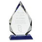 10" Crystal Diamond on a Blue Crystal Base